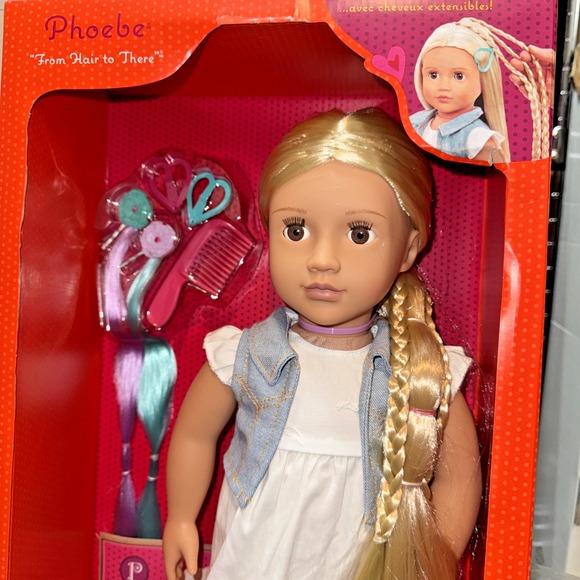 BRAND NEW Our Generation Phoebe Doll From Hair to There with Extendable Hair - Picture 4 of 11